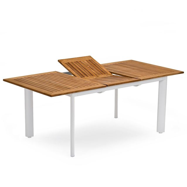 Ruokapöytä Nydala jatkettava 90x150/200cm pyöreät jalat valkoinen/tammi