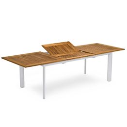 Ruokapöytä Nydala jatkettava 90x200/280 cm valkoinen/tiikki