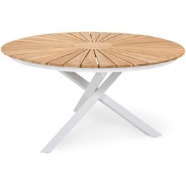 Ruokapöytä Oliver Ø140 cm valkoinen/tiikki