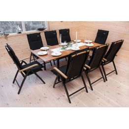 Pöytä Las Vegas jatkettava 90 x 152/210 cm musta/tiikki