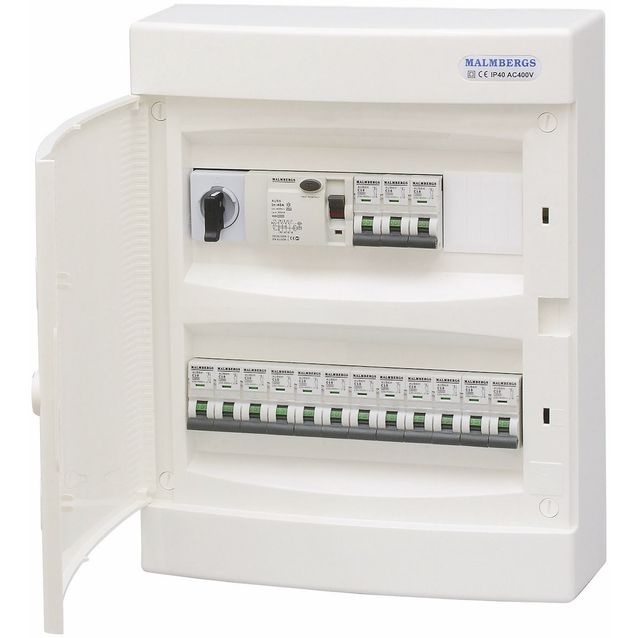 Ryhmäkeskus Malmbergs 2x12 modulia, IP40, pinta-asennus