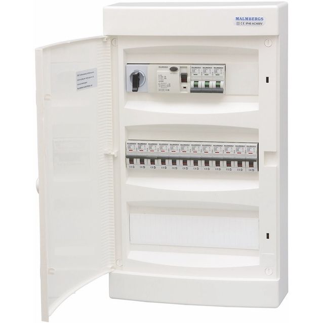 Ryhmäkeskus Malmbergs 3x12 modulia, IP40, pinta-asennus