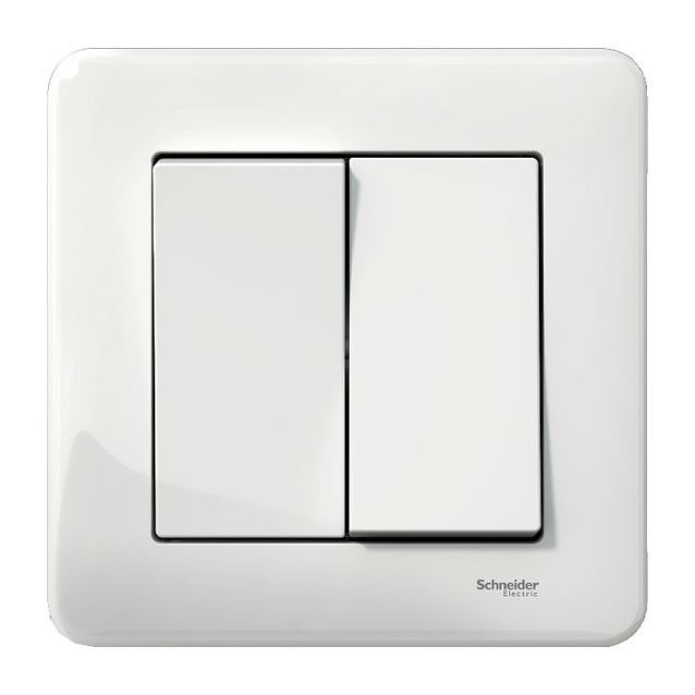 6+6 kytkin Schneider Electric Exxact, ruuviliitos, valkoinen