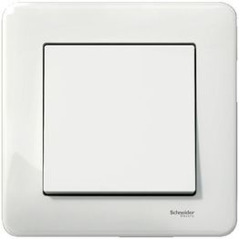 6/1-kytkinpakkaus Schneider Electric Exxact DIY, IP44, sisältää Primo kehyksen ja peitelevyn, valkoinen