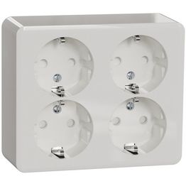 Pistorasia Schneider Electric Exxact, 4-osainen, pinta-asennus, IP21, ruuviliitos, valkoinen