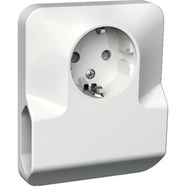 Kombipistorasia Schneider Electric Exxact, 3-osainen, 1x maadoitettu + 2x EURO, ruuviliitos, valkoinen