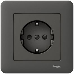 Pistorasia Schneider Electric Exxact, 1-osainen, maadoitettu, ruuviliitos, antrasiitti