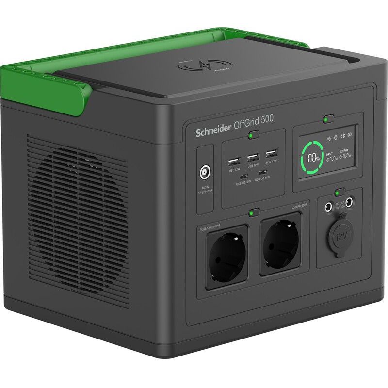 Kannettava sähköasema Schneider Electric OffGrid 500, 230V, 517Wh