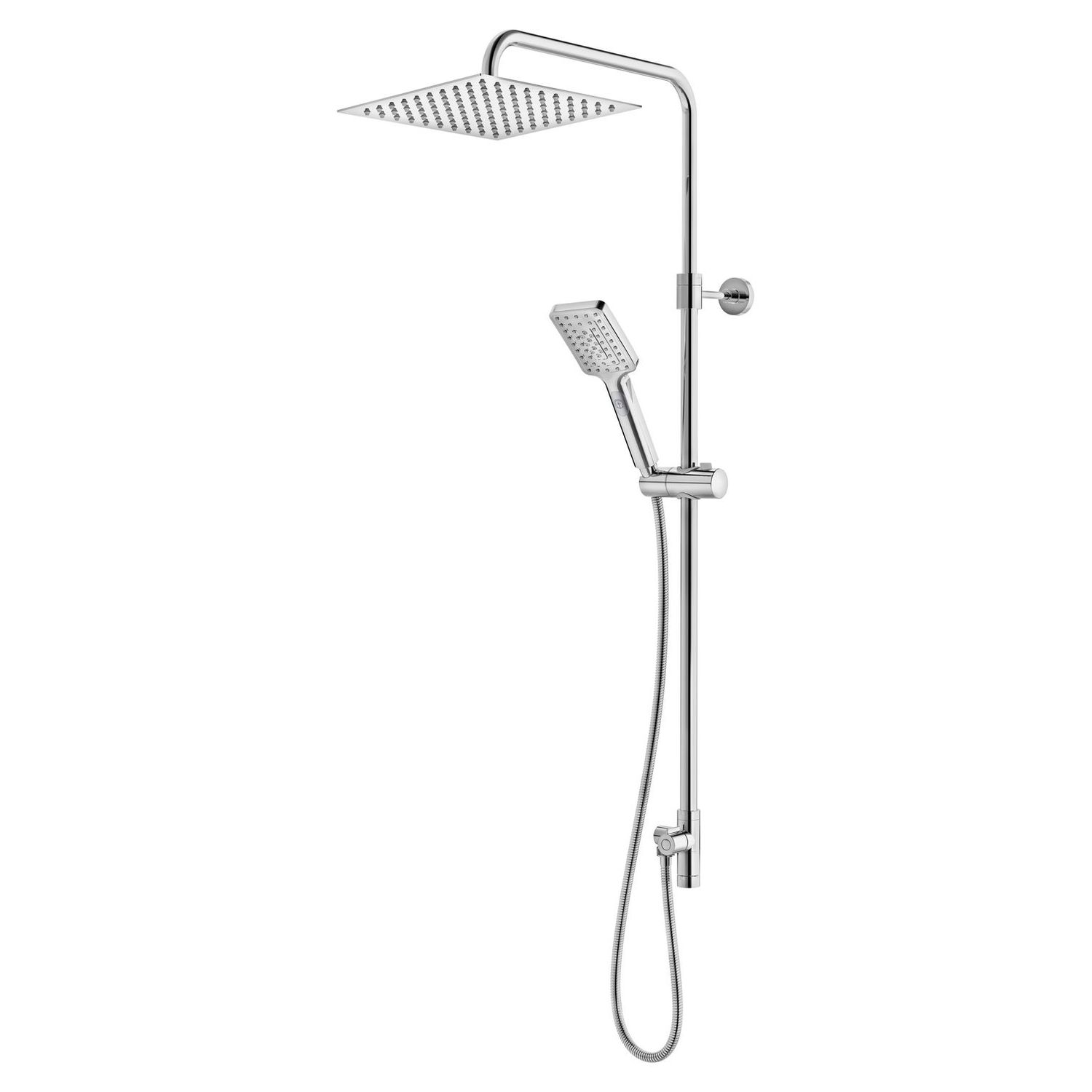 Sadesuihkusetti Gustavsberg Square neliö 250 mm lautanen käsisuihku kromi