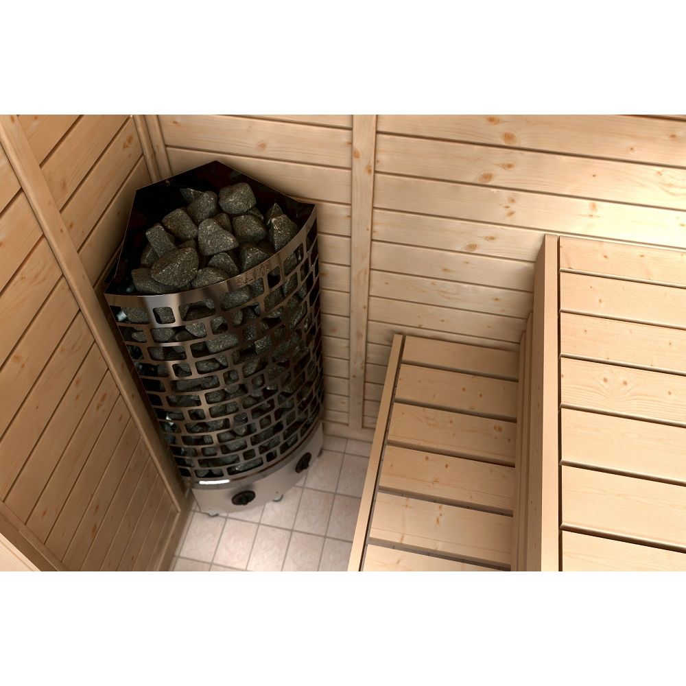 Sähkökiuas Aries Corner 6 kW (5-9 m³) kiinteä ohjauskeskus lisäkuva 3