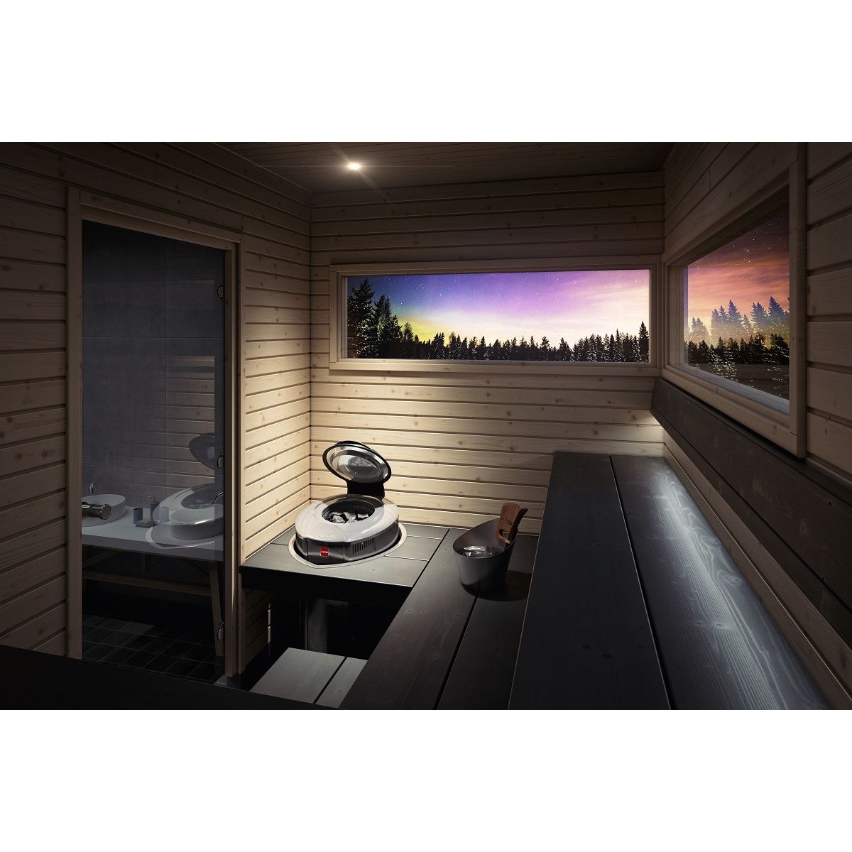 Sähkökiuas Harvia Aina Valmis Forte AFB9 9 kW 10-15 m³ erillinen ohjaus musta lisäkuva 2