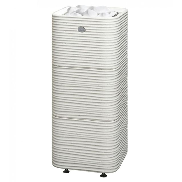 Sähkökiuas Huurre 90 9,0 kW (8-13 m³) erillisellä ohjauskeskuksella valukivi valkoinen