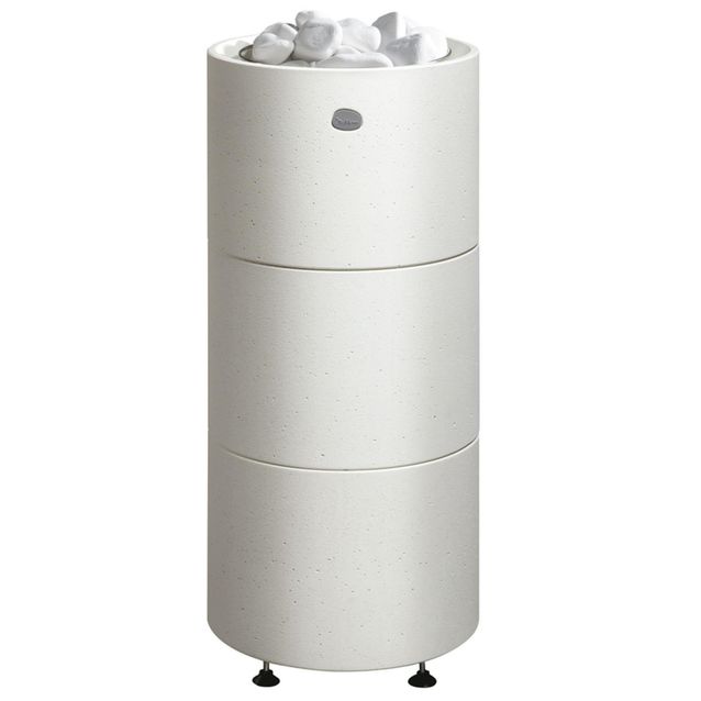 Sähkökiuas Kuura 1 105 10,5 kW (9-15 m³) erillisellä ohjauskeskuksella valukivi valkoinen