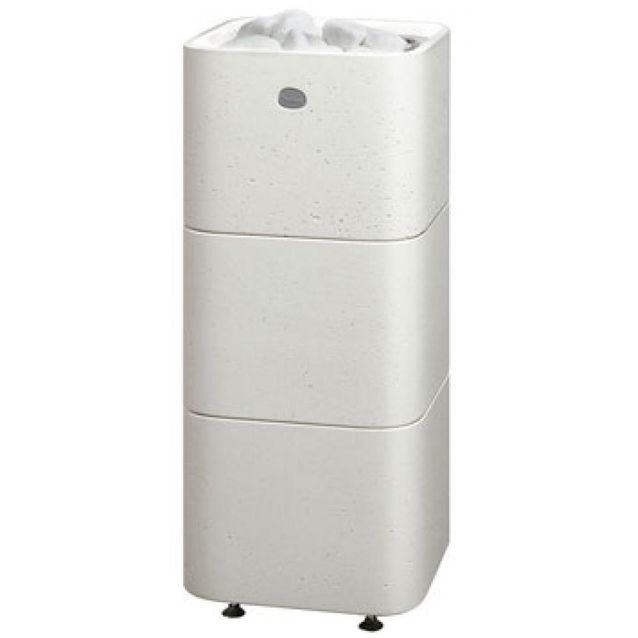 Sähkökiuas Kuura 2 68 6,8 kW (5-9 m³) erillisellä ohjauskeskuksella valukivi valkoinen