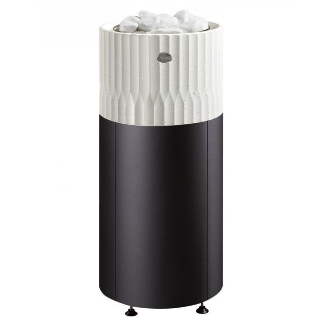 Sähkökiuas Riite 105 integroitu 10,5 kW (9-15 m³) erillinen ohjauskeskus valukivi valkoinen