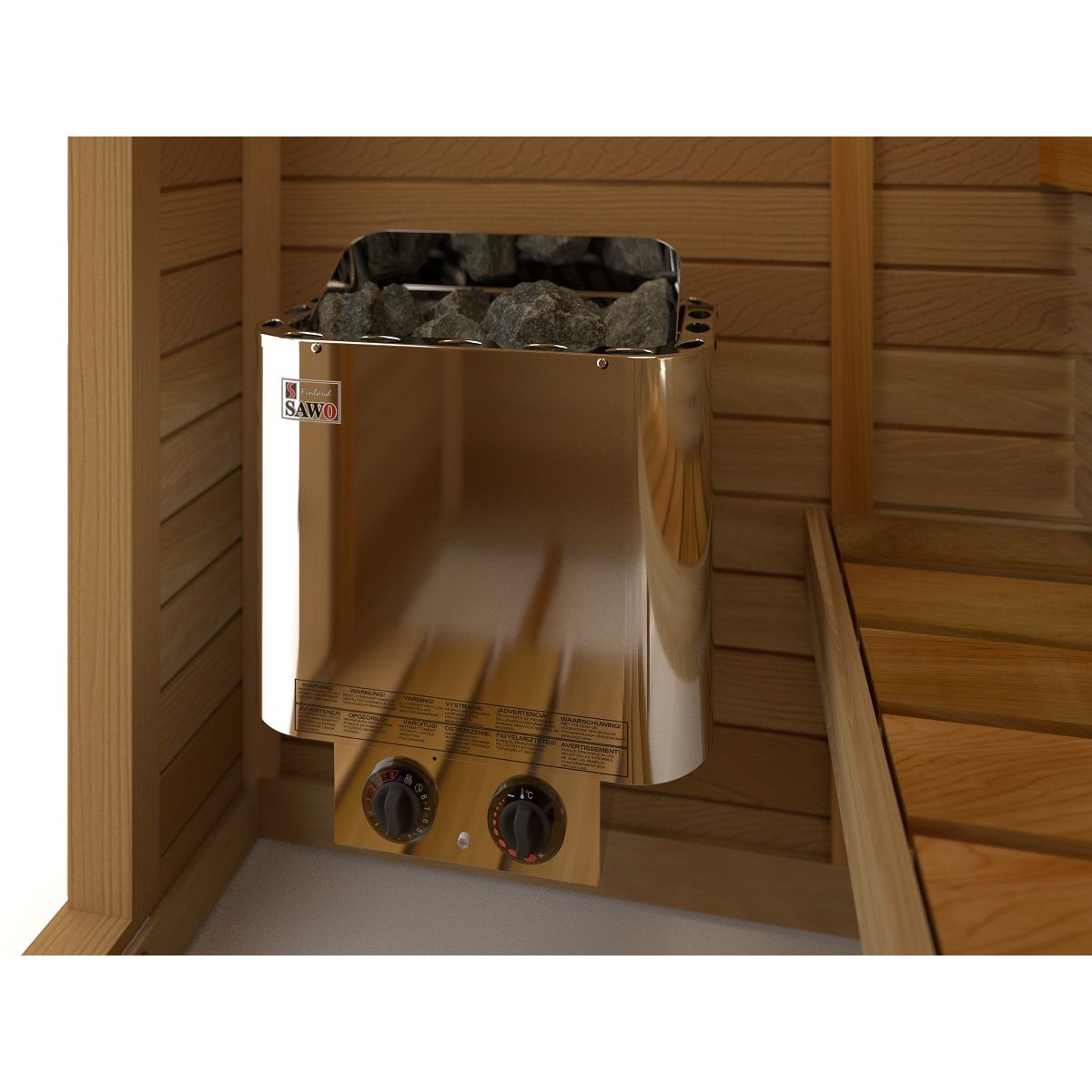 Sähkökiuas Sawo Nordex Classic 4,5 kW (3-6 m³) kiinteä ohjauskeskus lisäkuva