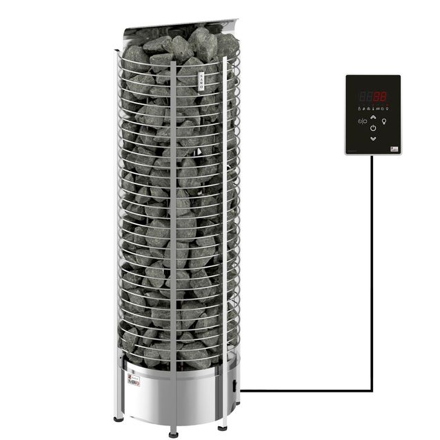 Sähkökiuas SAWO Tower Wall Ni2, 8kW (7-13m³), erillinen ohjauskeskus