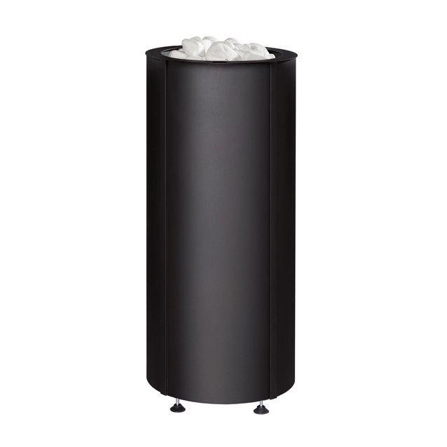 Sähkökiuas Sumu 105 E erillisellä ohjauskeskuksella teräsverhoilu musta 10,5 kW (9-15 m³)