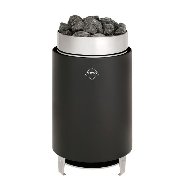 Sähkökiuas VETO SK7 6,6 kW 6-9 m³ kiinteä/erillinen ohjaus musta