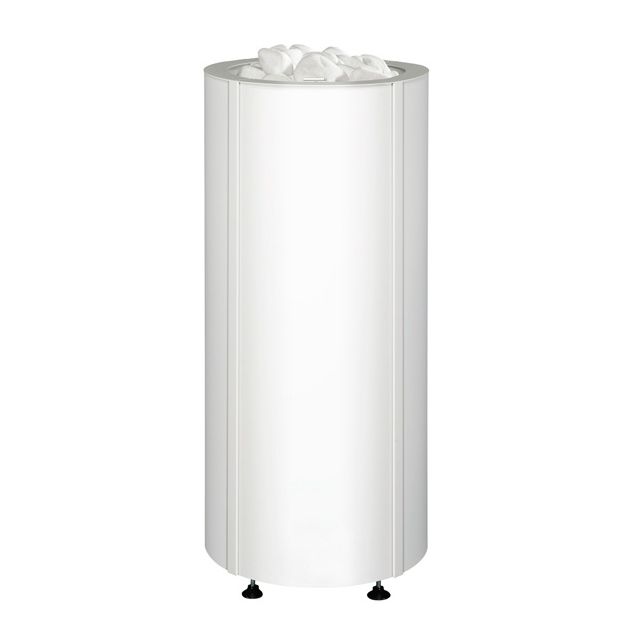 Sähkökiuas Sumu 68 E erillisellä ohjauskeskuksella teräsverhoilu valkoinen 6,8 kW (5-9 m³)