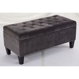 Säilytyspenkki Chic Home 96x42x44 cm samettiverhoilu harmaa