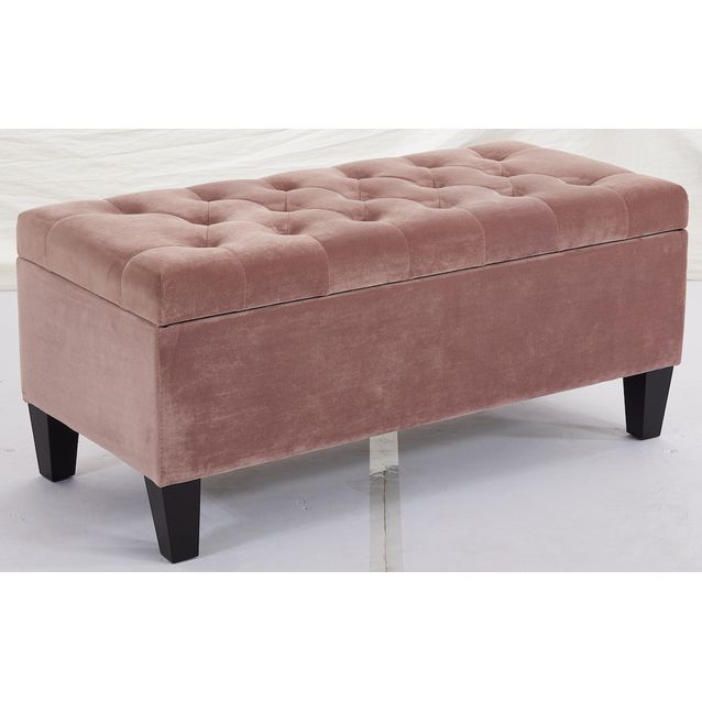Säilytyspenkki Chic Home 96x42x44 cm samettiverhoilu roosa