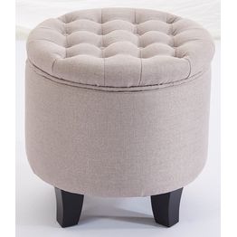 Säilytysrahi Chic Home Ø42 cm kangasverhoilu beige