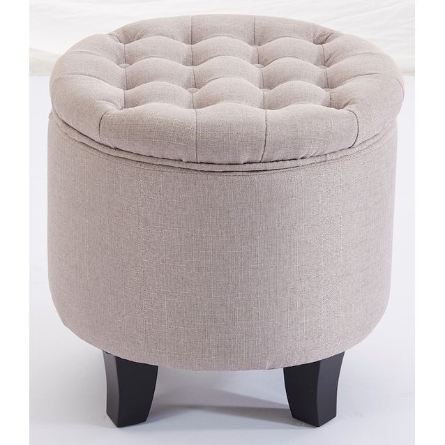 Säilytysrahi Chic Home Ø42 cm kangasverhoilu beige