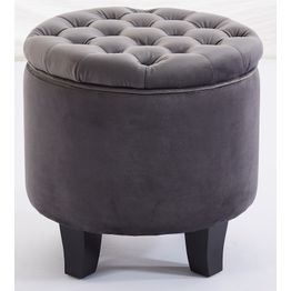 Säilytysrahi Chic Home Ø42 cm samettiverhoilu harmaa