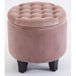 Säilytysrahi Chic Home Ø42 cm samettiverhoilu roosa