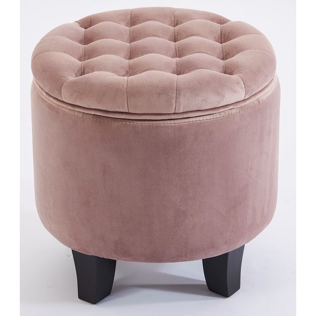 Säilytysrahi Chic Home Ø42 cm samettiverhoilu roosa