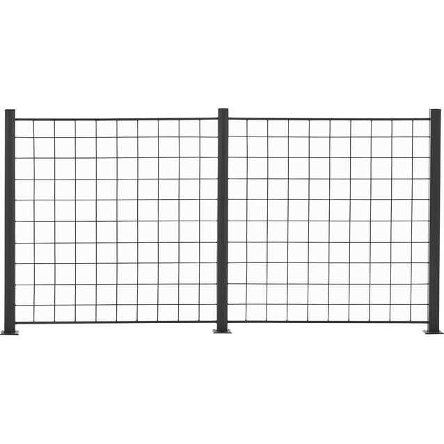 Säleikköpaneeli Hortus, 2 kpl, 100x100cm, sis. 3 tolppaa, musta