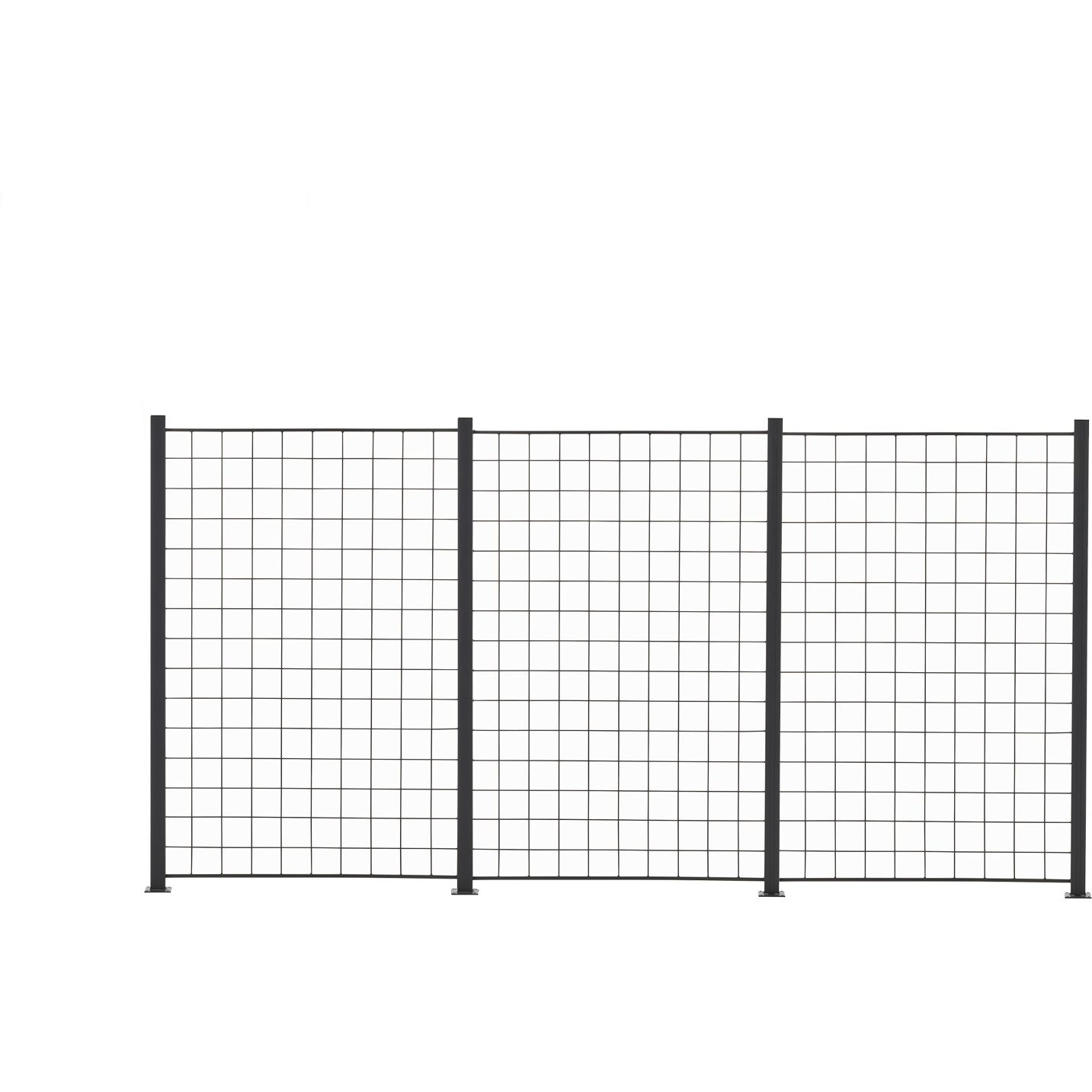 Säleikköpaneeli Hortus 3 kpl 150x100cm sis, tolpat musta