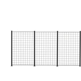 Säleikköpaneeli Hortus 3 kpl 150x100cm sis, tolpat musta