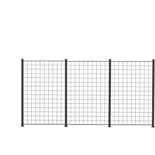 Säleikköpaneelu Hortus, 3 kpl, 150x100cm, sis. tolpat, musta