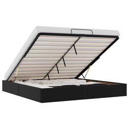 Sängynrunko Ottomaani ilman patjaa musta keinonahka (10831)