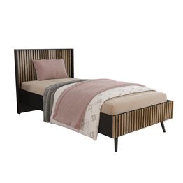 Sänky Linento Furniture FRN-9009, musta/atlassetri