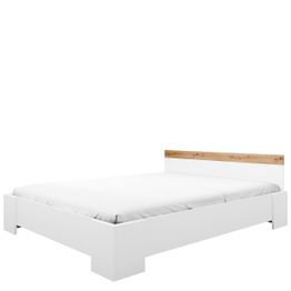 Sänky rungolla 160x200 GACORIS, valkoinen/beige (7209)