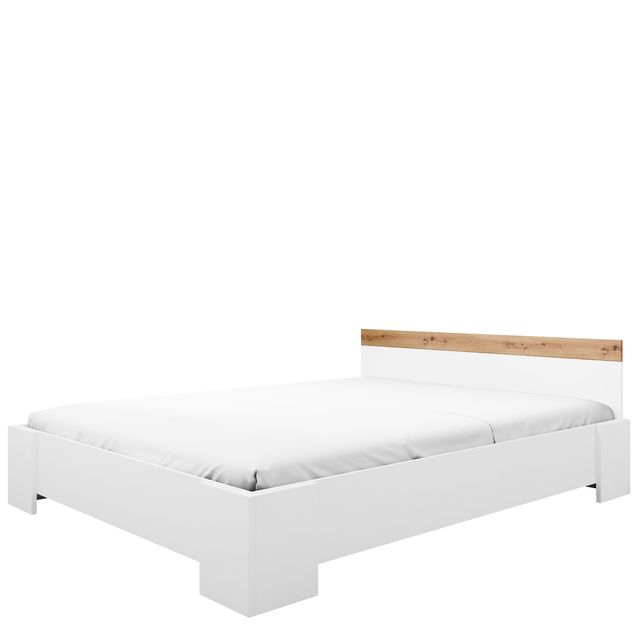 Sänky rungolla 160x200 GACORIS, valkoinen/beige (7209)