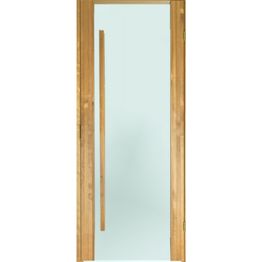 Saunan ovi Prosauna Sarastus 8x19 etsattu lasi lämpökäsitelty haapa