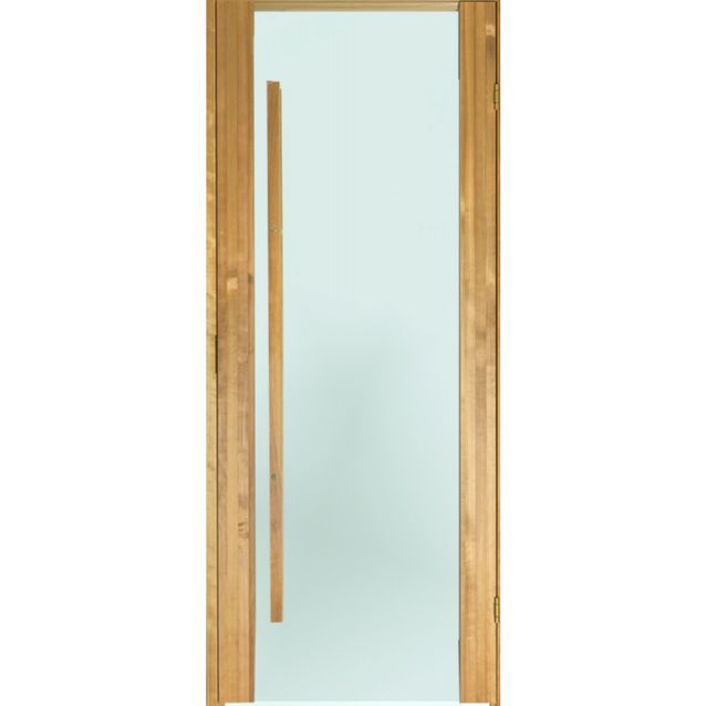 Saunan ovi Prosauna Sarastus 8x19 etsattu lasi lämpökäsitelty haapa