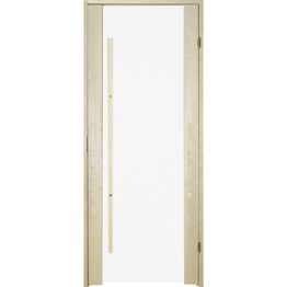 Saunan ovi Prosauna Sarastus 8x19 kirkas lasi haapa