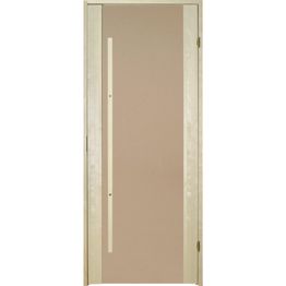 Saunan ovi Prosauna Sarastus 8x19 pronssin värinen lasi haapa