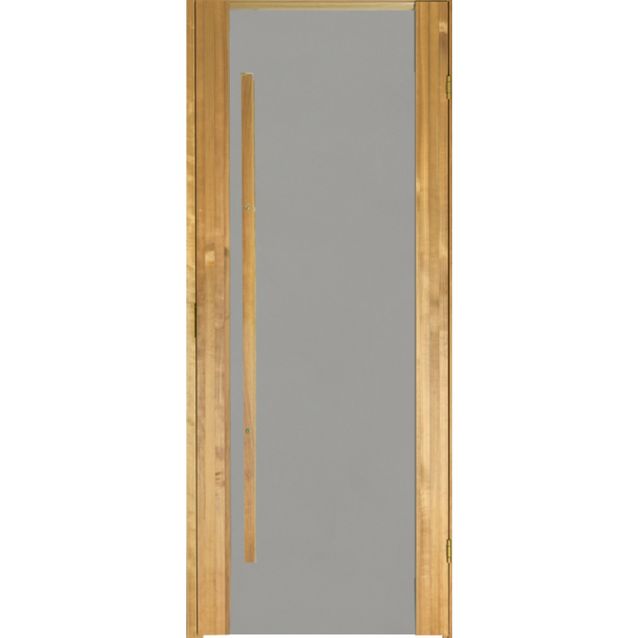 Saunan ovi Prosauna Sarastus 9x19 harmaa lasi lämpökäsitelty haapa