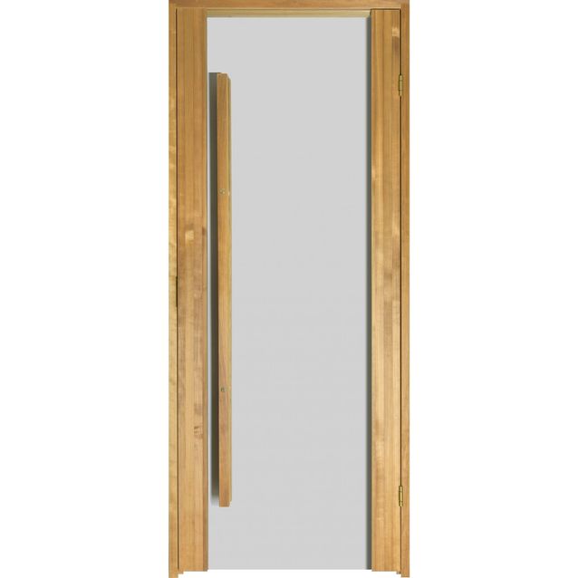 Saunan ovi Prosauna Sarastus kirkas lasi 8x19 lämpökäsitelty haapa