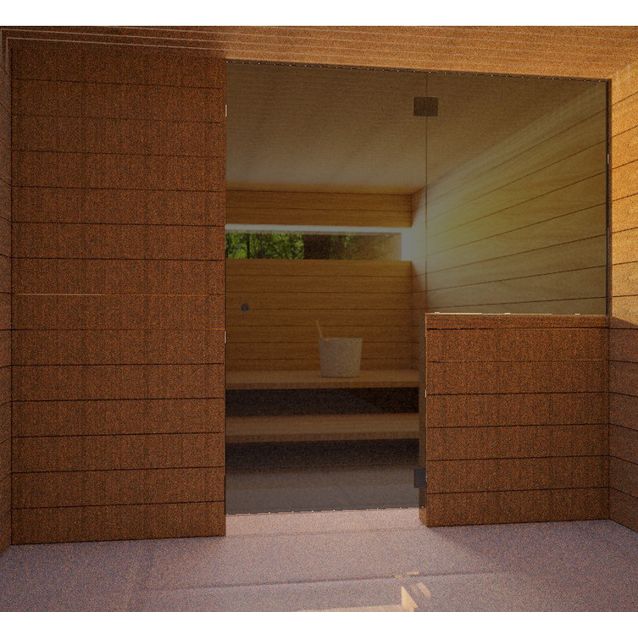 Saunan lasiseinä Vihtan 10 ovi + sivulasi musta