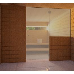 Saunan lasiseinä Vihtan 12 ovi + sivulasi pronssi