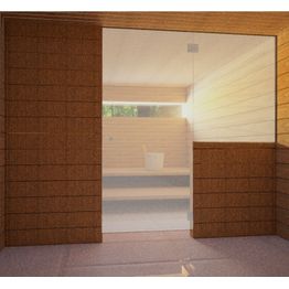 Saunan lasiseinä Vihtan 12 ovi + sivulasi satiini