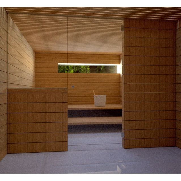 Saunan lasiseinä Vihtan 11 ovi + sivulasi kirkas