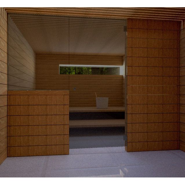 Saunan lasiseinä Vihtan 11 ovi + sivulasi musta